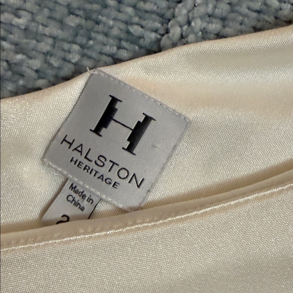 Halston Heritage Satin Ivory Top - Picture 3 of 5